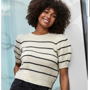 Vera Moda Iddle Short Sleeves Striped Knit Sweater